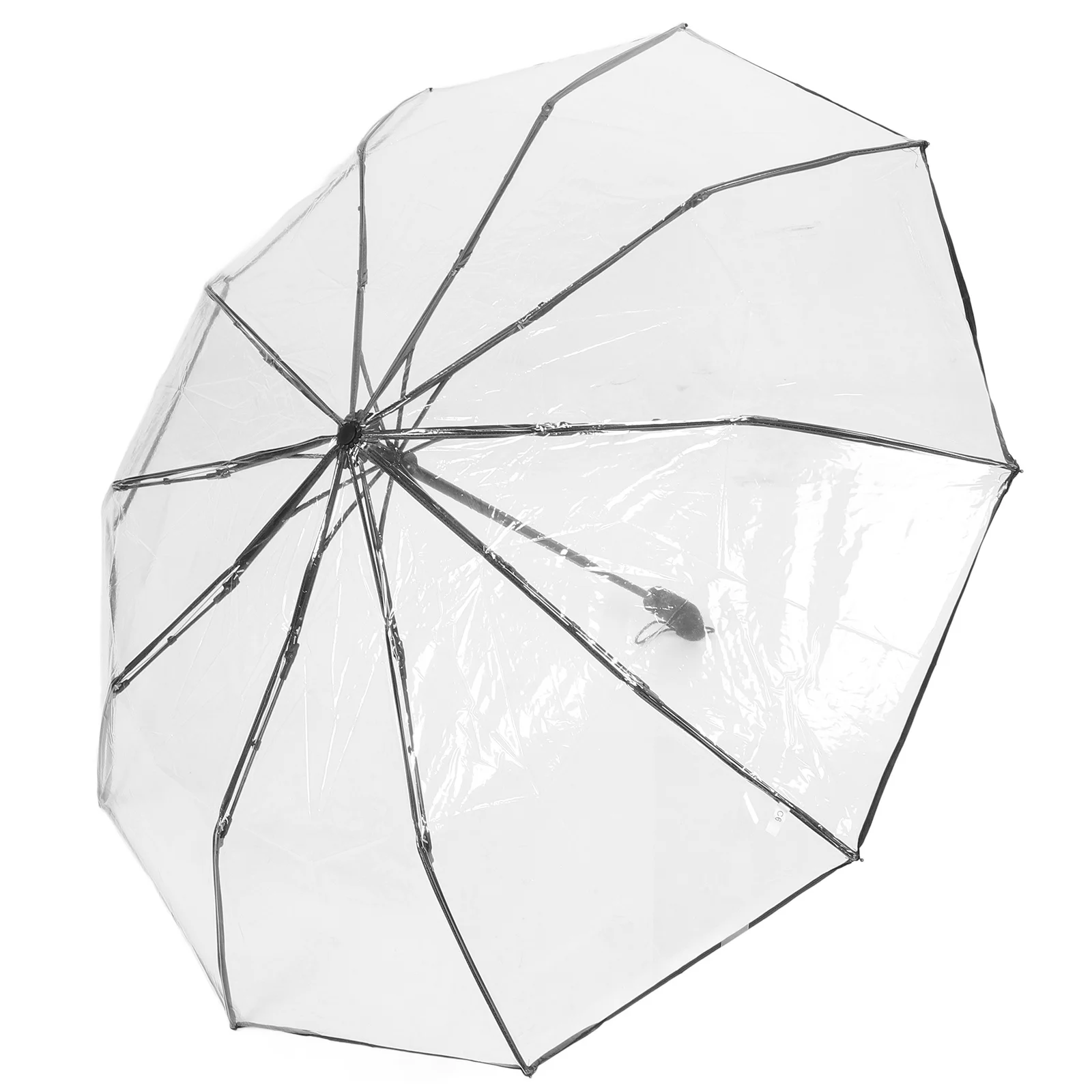 

Folding Automatic Rain Umbrella Clear Transparent Travel Size Lightweight Ergonomic Handle Fast Deployment for Daily Outdoor Use