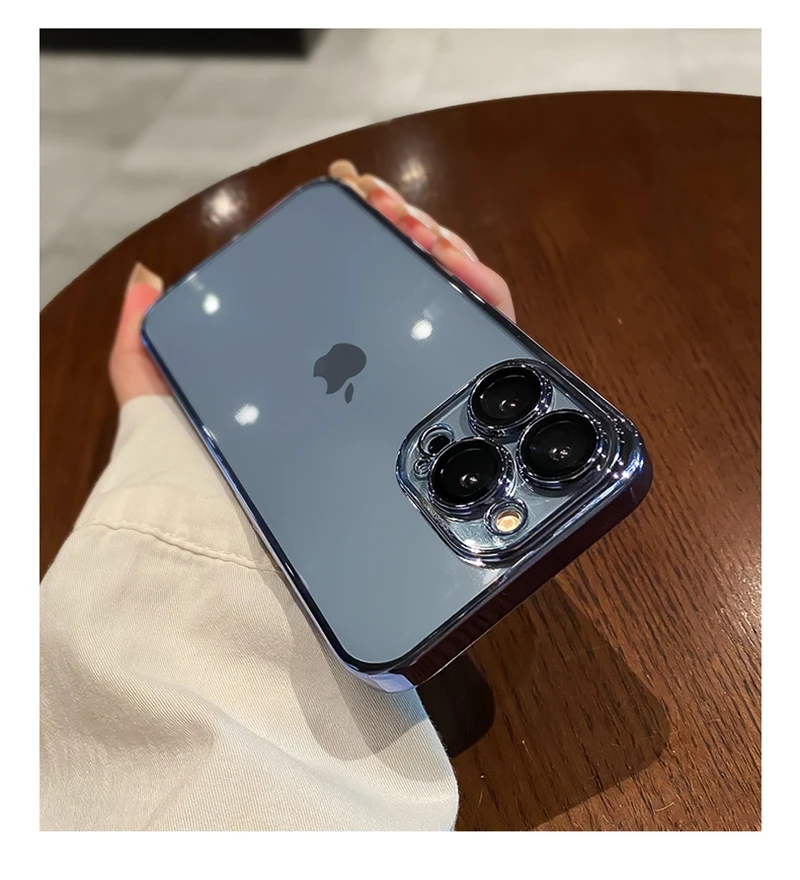Luxury Electroplated Protection Case For iPhone 16 11 12 13 14 15 Pro Max Xs XR Max Soft Transparent Cover