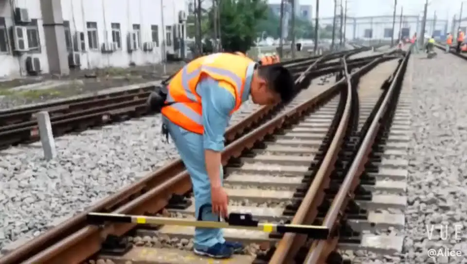 Railway rail track tools for measuring rail track gauge spirit level