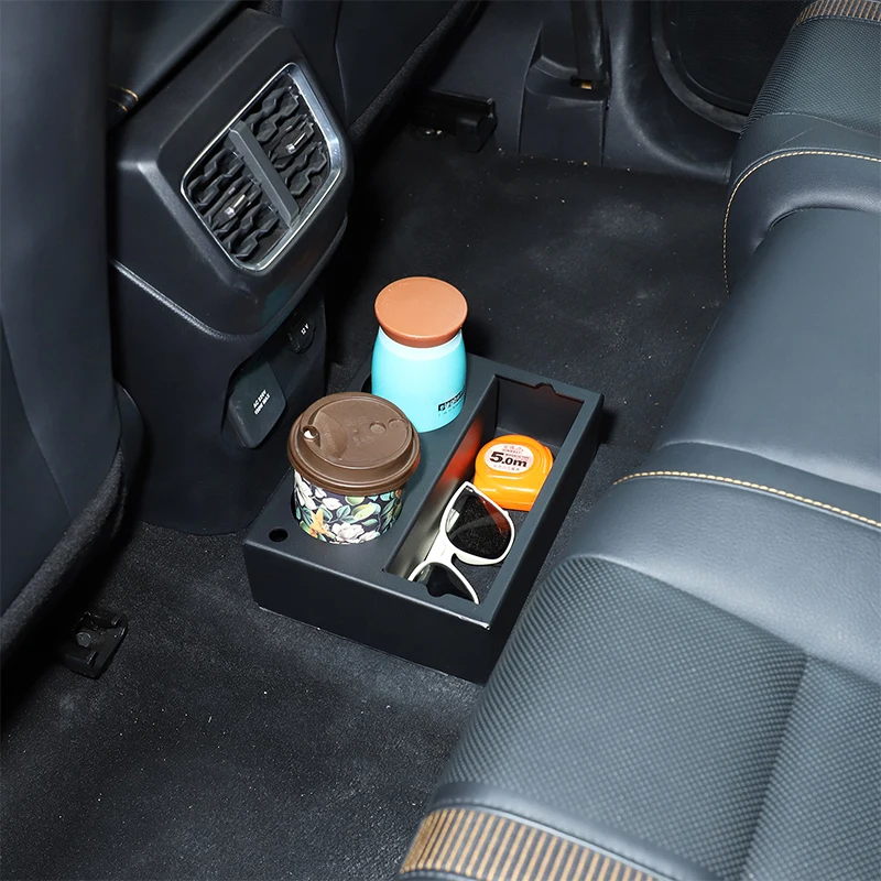 For Ford Ranger T6 T7 T8 T9 2015-2026 Aluminum Alloy Car Rear Drain Cup Holder Multi functional Storage Rack Car Accessories
