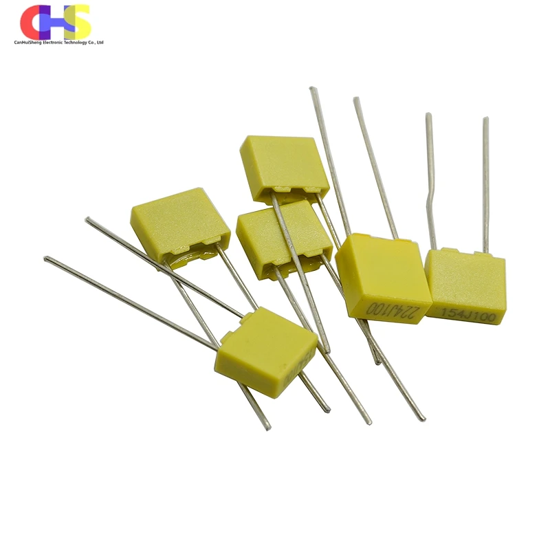 20pcs 100V Correction Capacitor 1nF 2.2nF 4.7nF 10nF 22nF 47nF 100nF 104K 0.1uF 220nF 470nF 1uF Polypropylene Film Capacitance