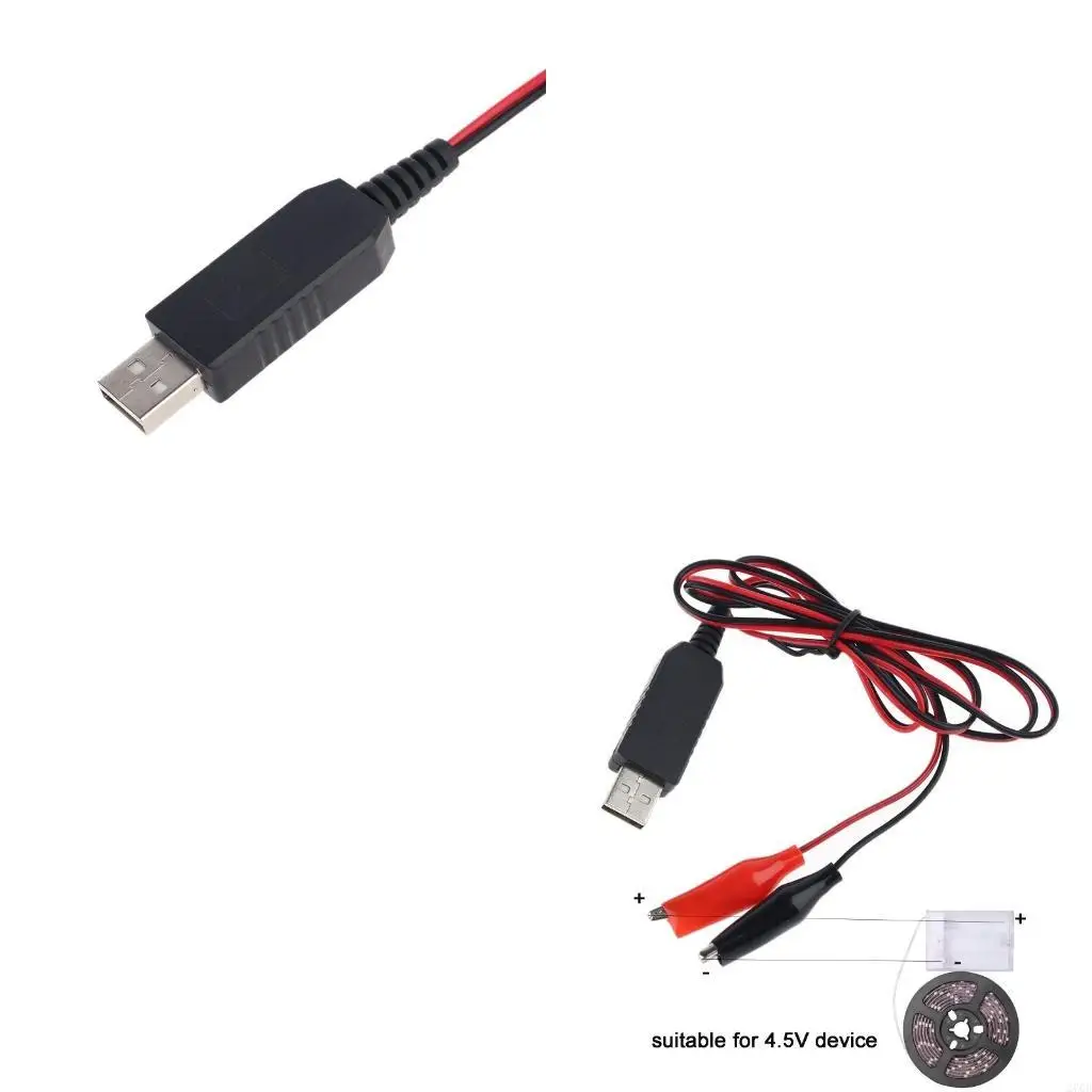 USB to 4.5V Power Cable for Clock Thermometer LED and more device 2M