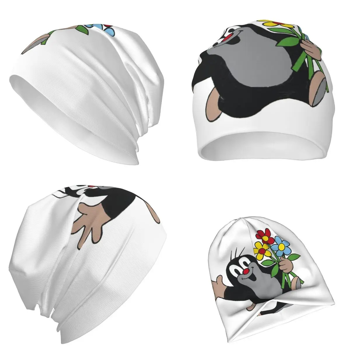 

Милая теплая вязаная шапка Happy Mole Krtek, модная шапка-капот, осенне-зимняя уличная шапка, шапки для мужчин, женщин и взрослых