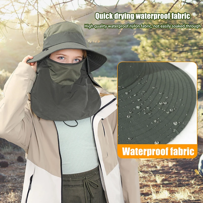 

Summer Large Sun Hat For Men Women Breathable Fishing Caps Sun UV Protection Fisherman Hat Hiking Outdoor Beach Cap Gifts