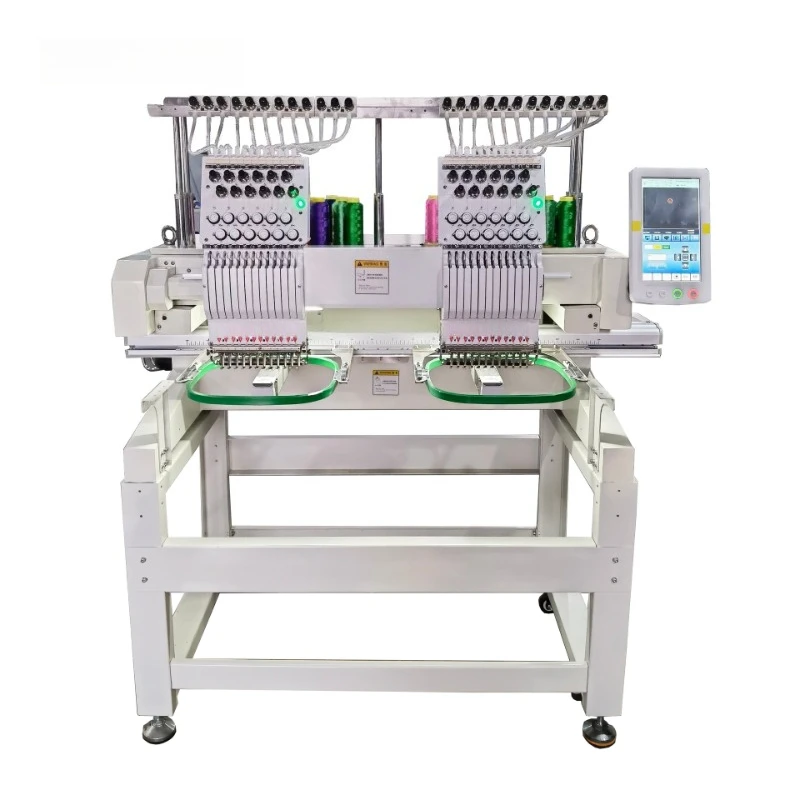 Industrial Embroidery Machine, Lightweight Multifunctional 2-Head 12-Needle Garment Embroidery