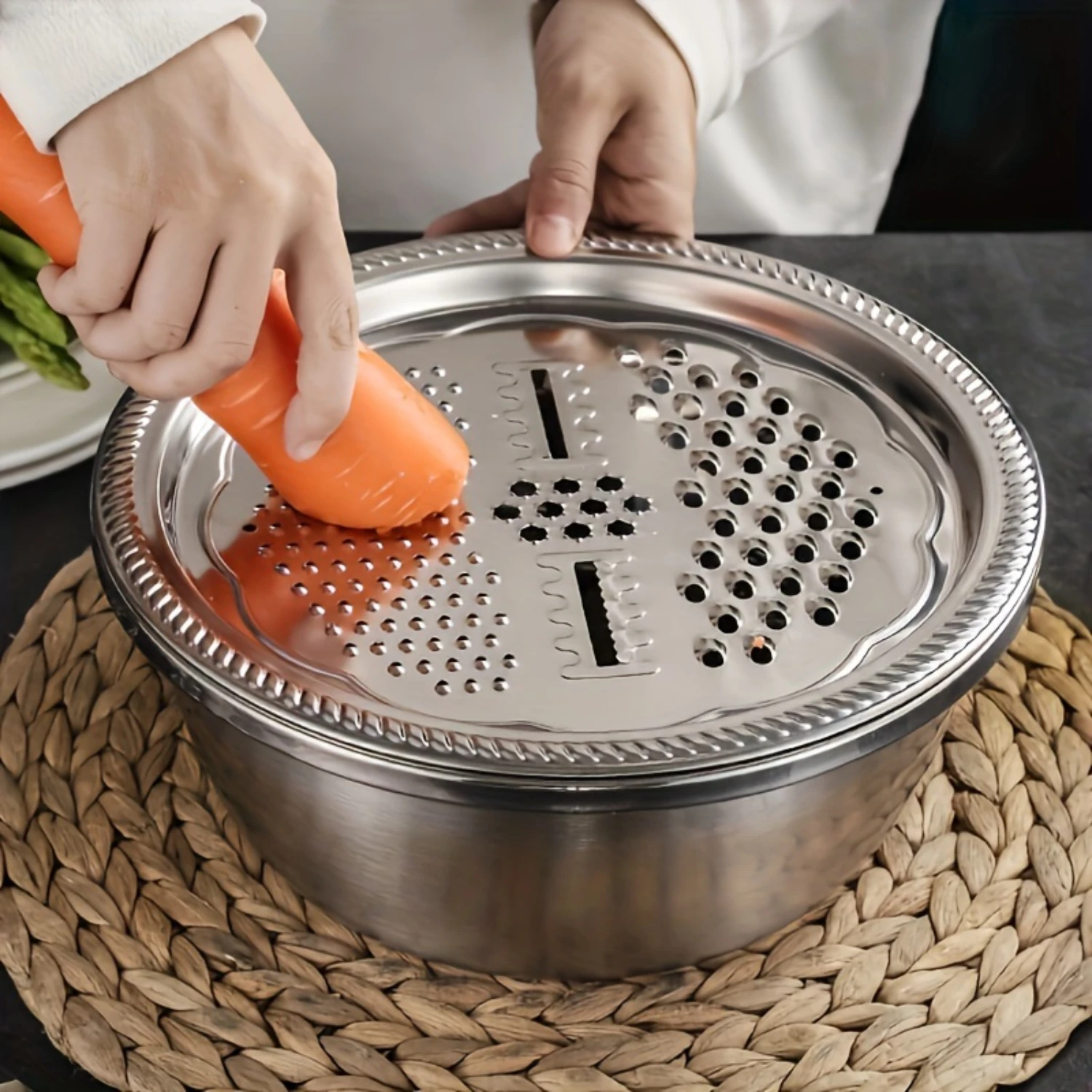 

3-Piece Stainless Steel Kitchen Set - Effortless Vegetable Slicer, Fruit Cutter, Grater & More - Durable, Space-Saving De