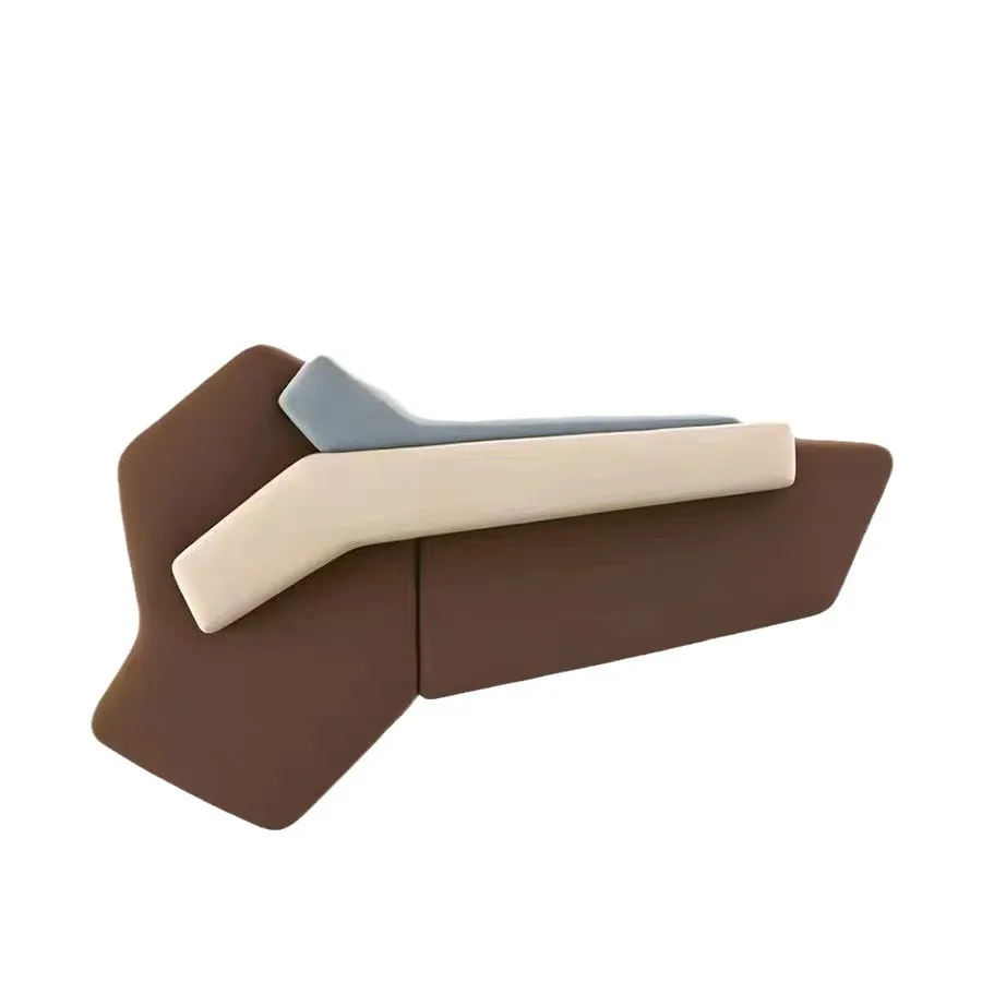 

V-shaped corner art villa model room studio negotiation sofa leather recliner light luxury