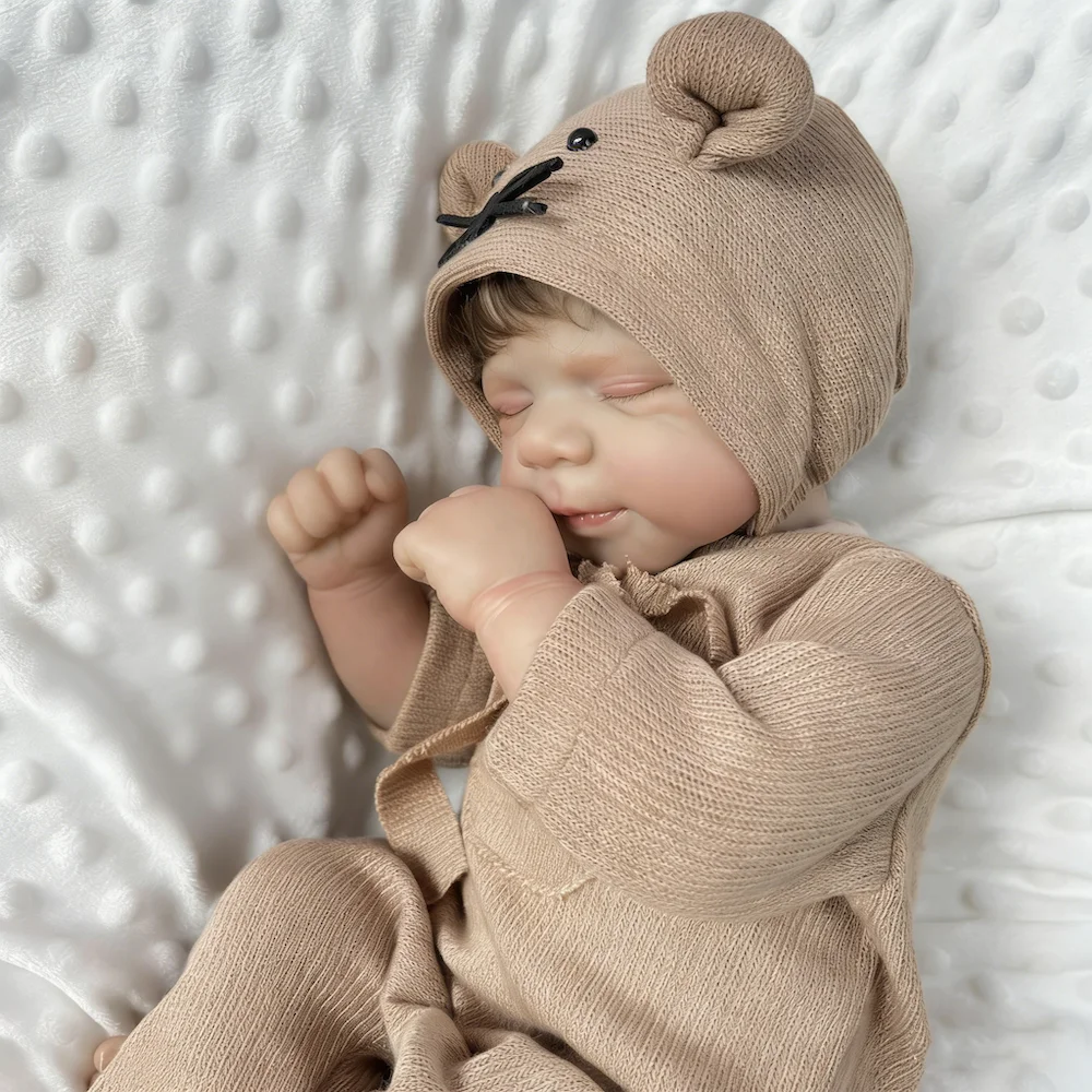 48 cm Realistic Reborn Baby Doll Toy for Girls Vinyl Limbs, Cloth Body Doll, lifelike Handmade Fashion Birthday Gift