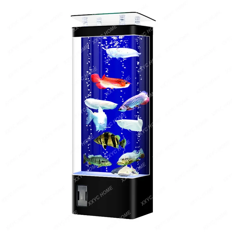 

Fish Tank Living Room Small and Medium-Sized Household Floor-Type Back Filter Square Vertical Change Water Aquarium