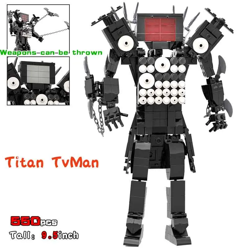 Skibidi Toilet Figures Model blocks Toys Set Titan TV Woman Titan Speakerman Titan Cameraman Model Toys Boys Kids Birthday Gifts