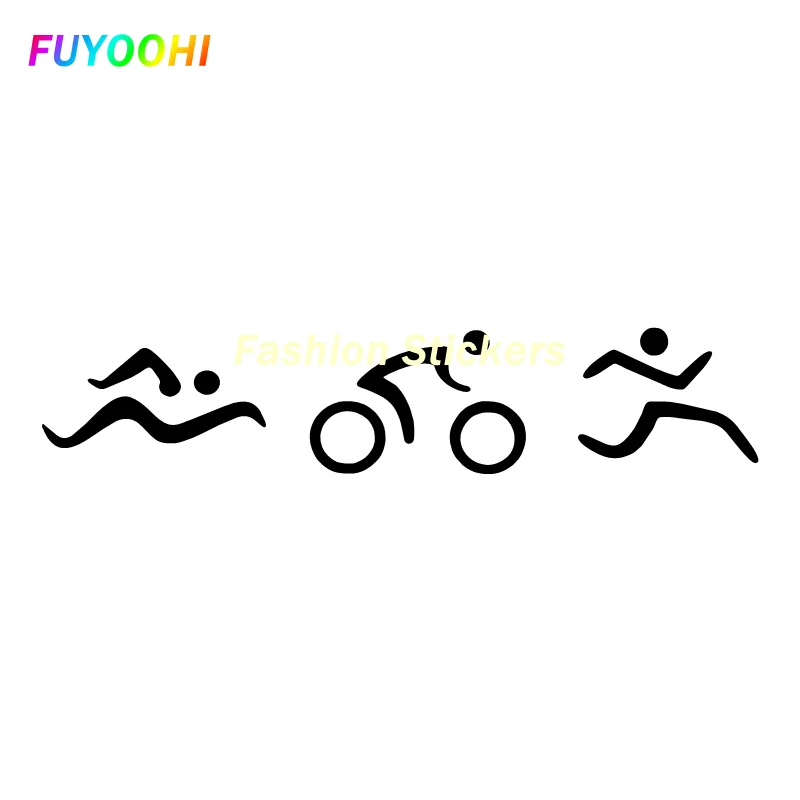 

FUYOOHI Exterior/Protection Fashion Stickers Coolest Triathlon Swim Cycling Run Unique Silhouette Car Sticker PVC Decor Graphic