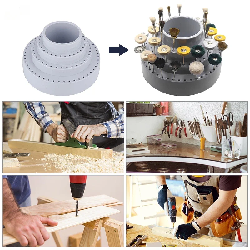 Professional Rotating Round Shape Drill Bit Storage Case Grinding Tool Tip Stand Organizer Jewelry Making Tool for Jeweler