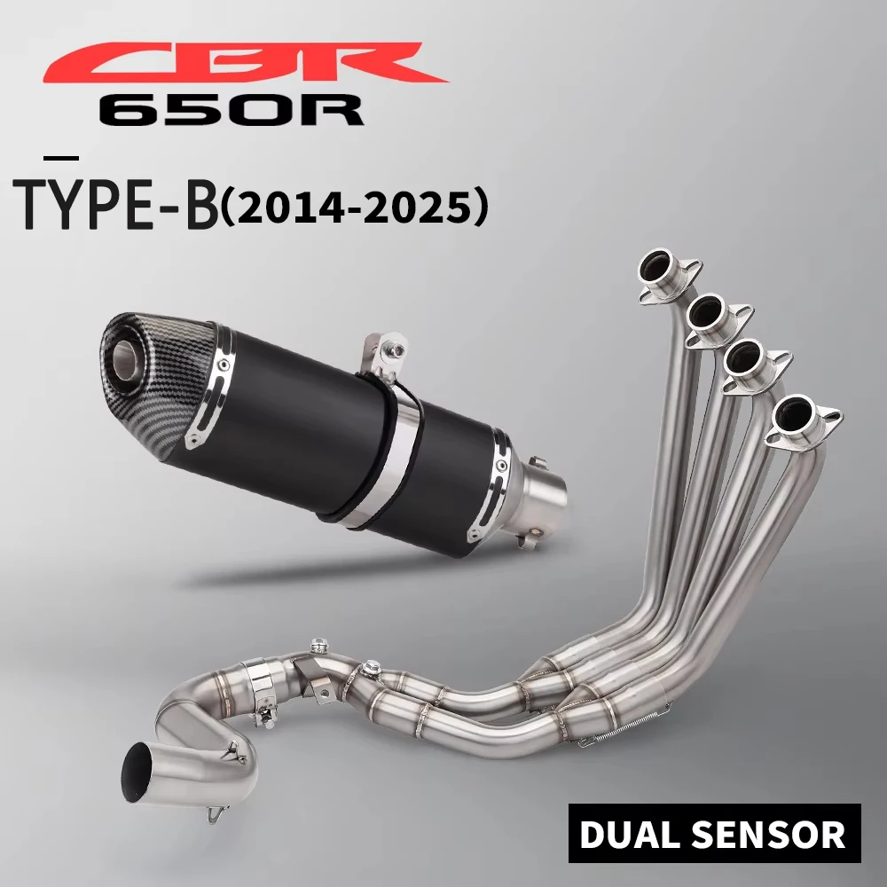 Universal 51mm Motorcycle Exhaust System Front Link Pipe Muffler for Honda CB650F CB650R CBR650 CBR650F 2014 - 2025 view 3