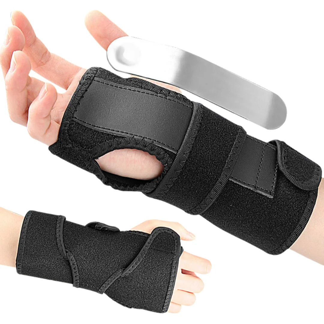 Adjustable Sports Wrist Support Brace with Removable Aluminum Plate Wrist Stabilizing Protector Compression Strap Palm Support