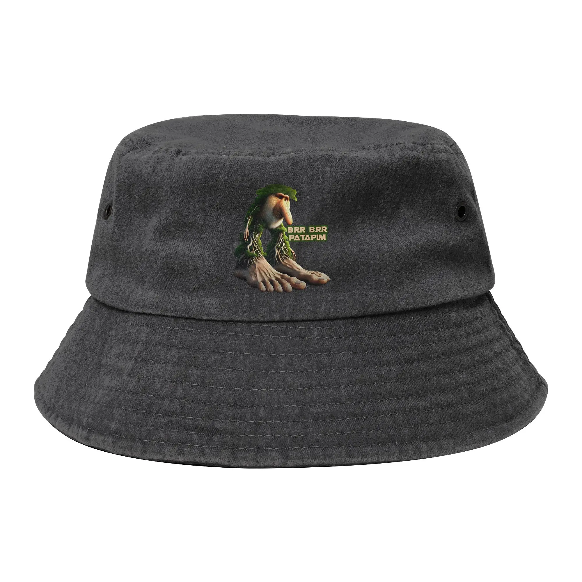 Brr Brr Patapim Tree Monkey Bucket Hats for Women Men Beach Italian Brainrot Meme Distressed Cotton Sun Hats Hiking Fishing Cap