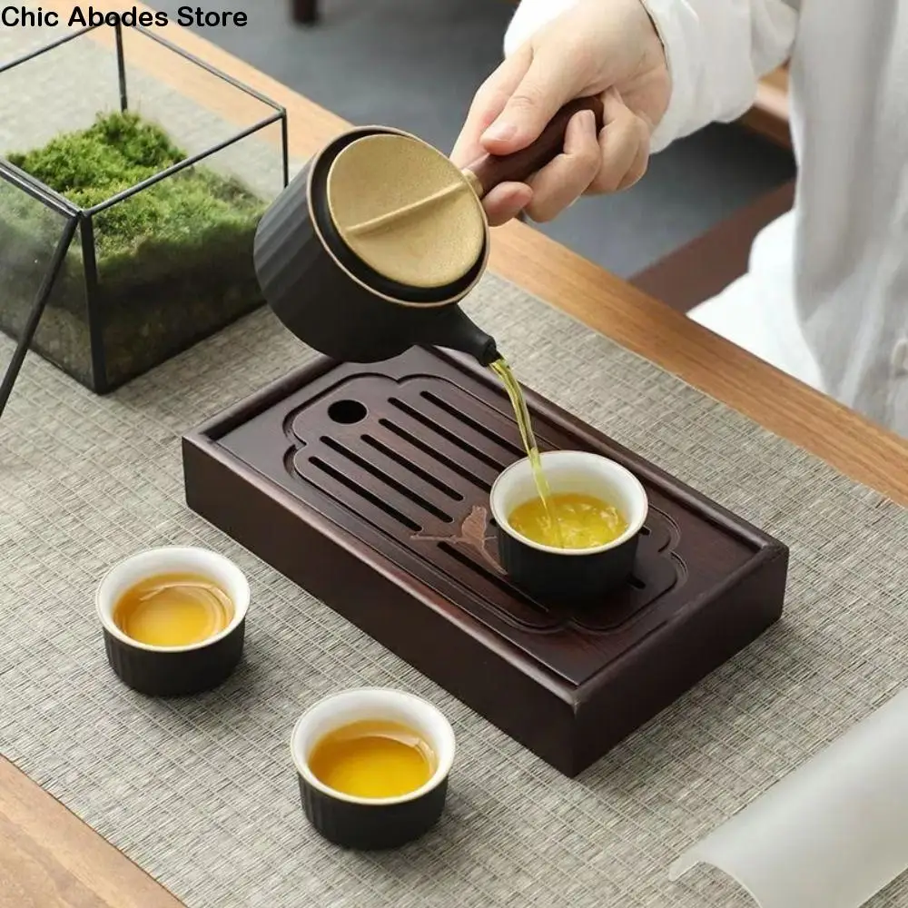 

Mini Natural Bamboo Chinese Tea Tray Rectangular Detachable Tea Storage Tray Drainage Exquisite Tea Serving Tray Tea Enthusiast