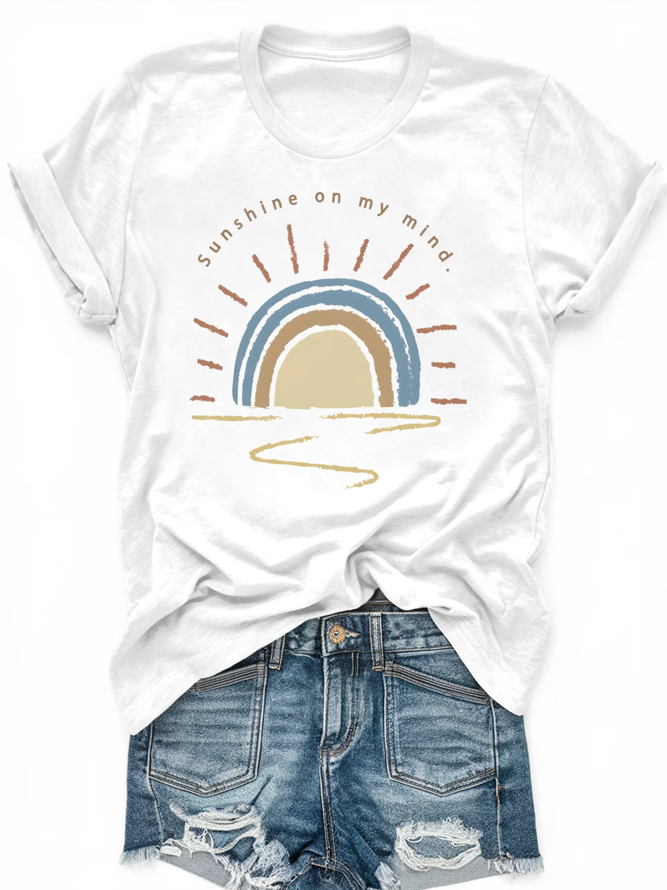 

Women's large-size printed short-sleeved T-shirt, loose and casual, soft, comfortable and breathable, outdoor sports