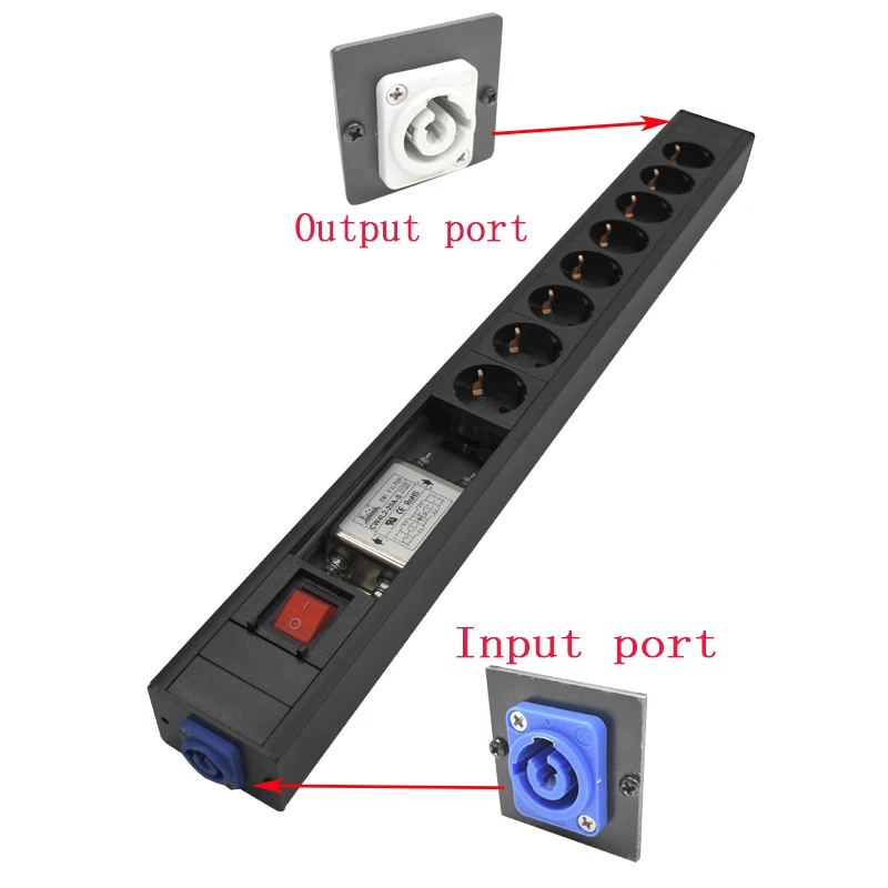 Imagem -02 - Pdu Power Strip For Power Conditioner Purificador de Energia com Tomadas ue Ruído de Áudio Filtro de Energia ac 16a 4000w Socket