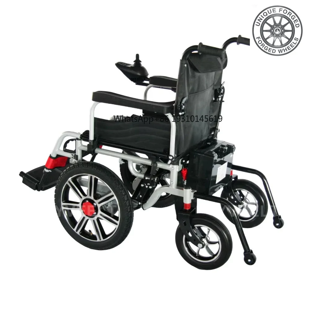 Fauteuil roulant électrique pliable de style 26, avec grande roue avant, forte capacité de franchissement d'obstacles