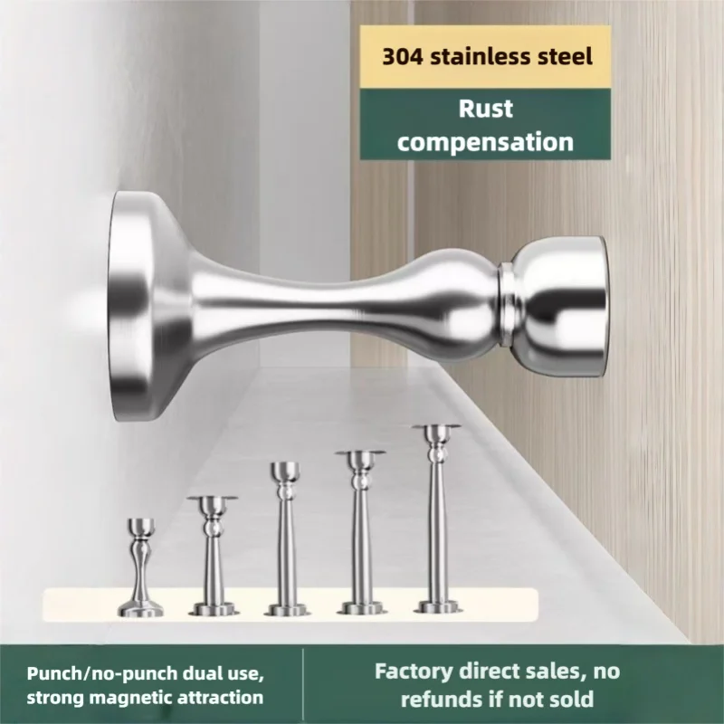 Stainless Steel Doorstop Door Stoppers New Heavy Duty Stainless Steel Strong Magnetic Door Stopper Powerful Bedroom Doorstop