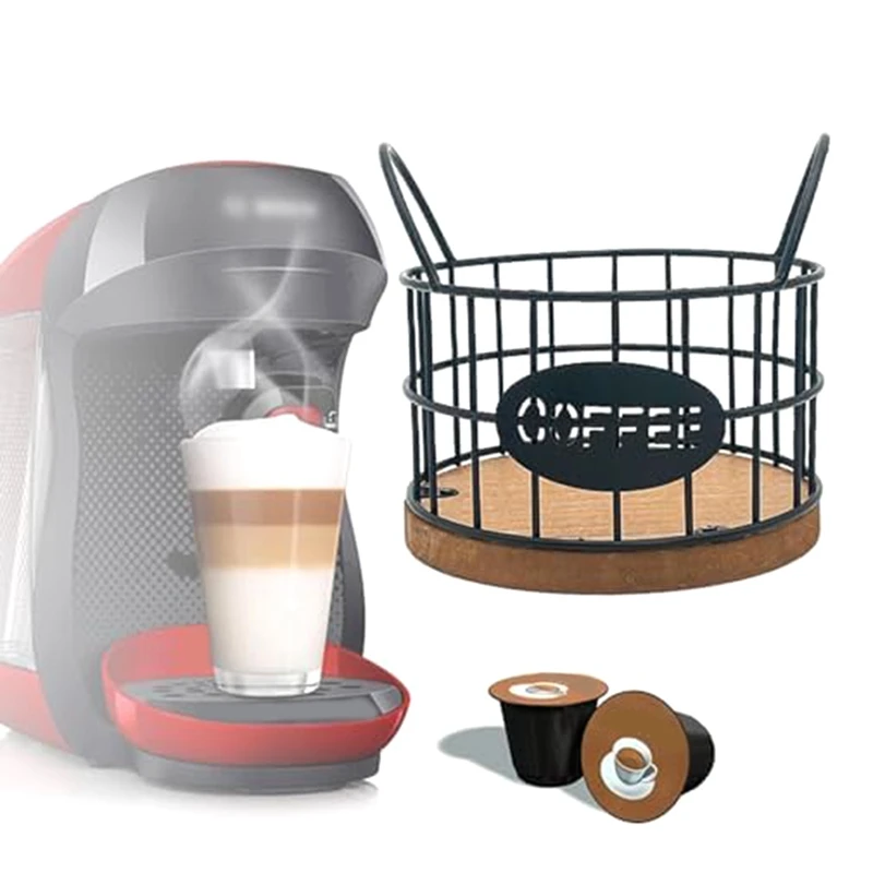 BEAU-Coffee Pod Holder Coffee Pod Containers Coffee Bar Accessories Metal Coffee Pod Basket Organizer For Kitchens Countertop