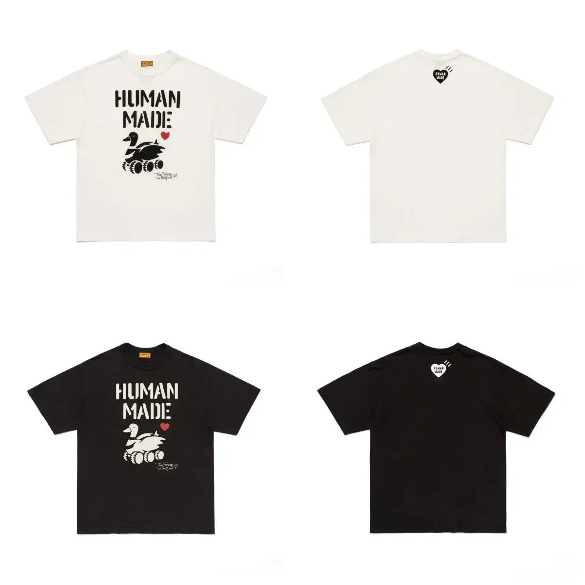 2026 Human Made Mens Womens Cartoon T Shirt Slub Cotton Loose Fit Breathable Summer
