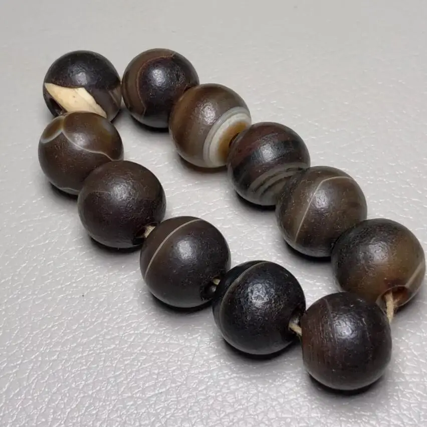 

Tibetan Nepalese Himalayan Ancient agate Old Dzi Talisman bracelet Beads Amulet