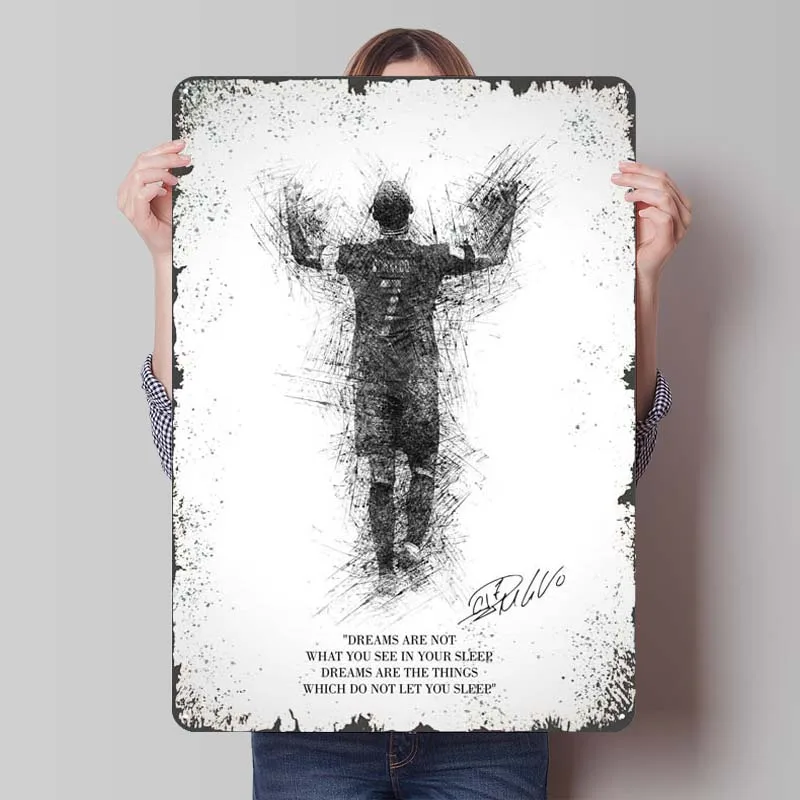 Ronaldo Quotes Metal Sign Sports Poster Wall Decor Living Room Decor Men Customizable Tinplate Signs for Wall Art Decoration