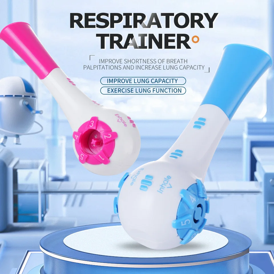 Portable Mechanical Breathing Trainer Lung Function Exerciser Dual-Use Inhale-Exhale Device Handheld Wired Remote Control