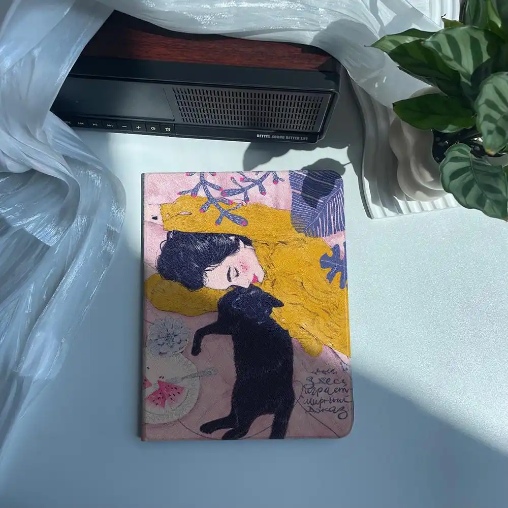 

Чехол для iPad Cozy Vibes Girl and Cat для Apple Air 10,9, iPad Pro 2020, чехол для iPad 10,2, 11 12,9 дюйма, 2021 Mini 5 6