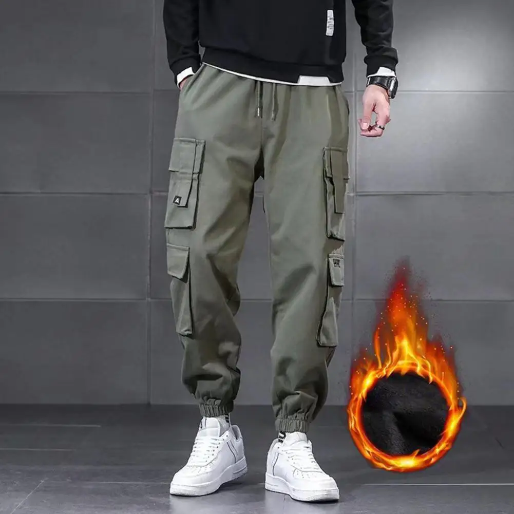 

Cargo Pants Men Hip Hop Harem Pants Harajuku Jogger Sweatpant Fleece Lined Cargo Pants Trousers Male Pants pantalones hombre