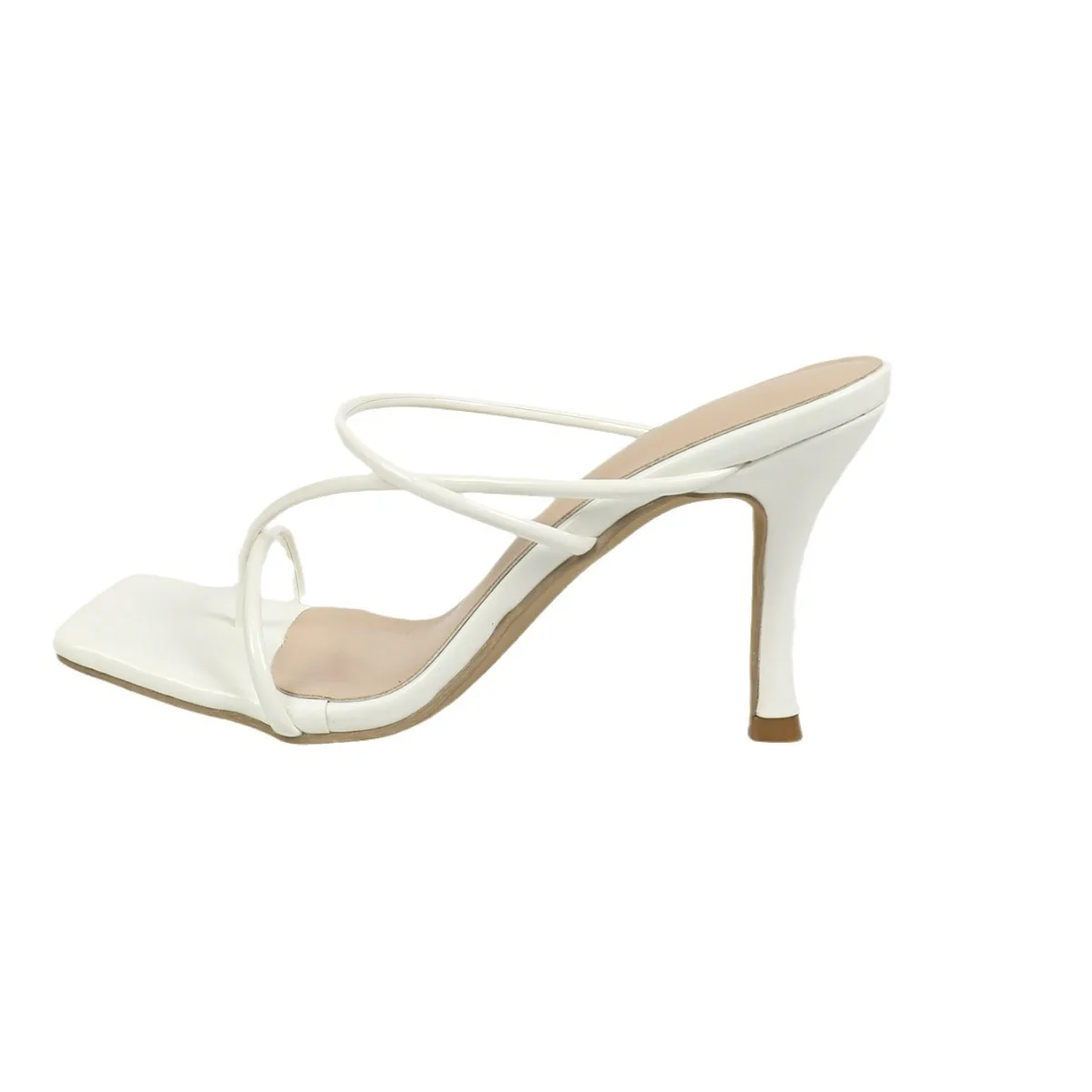 Scarpe da donna di moda 2024 sandali con tacco alto Open Toe abito tutto-fiammifero di grandi dimensioni femminile Beige Luxury Peep con tacco alto
