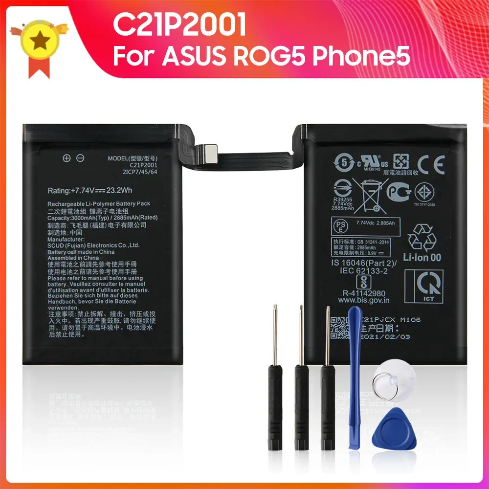 Replacement Battery C21P2101 C21P2101 For ASUS ROG5 RONG 5 Phone5 I005DA ROG7 Phone7 ROG6 Phone6 High Quality Batteries