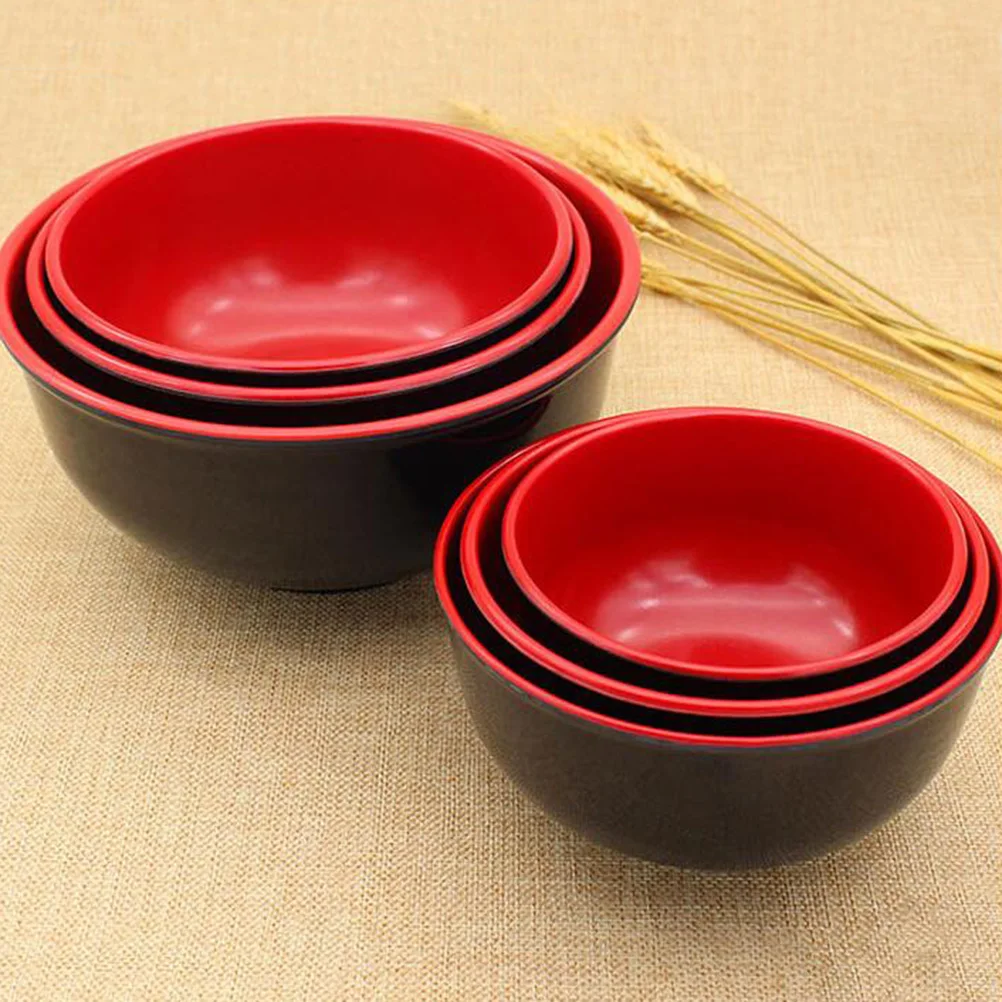 

2 Pcs Tableware Imitation Porcelain Rice Bowl Unbreakable Serving Bowls