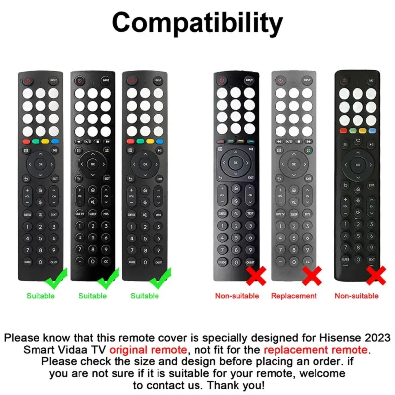 B04B-Silicone Protective Case For Hisense TV Remote Control Models EN2D36H EN2J36H EN2F36H ERF2S36H