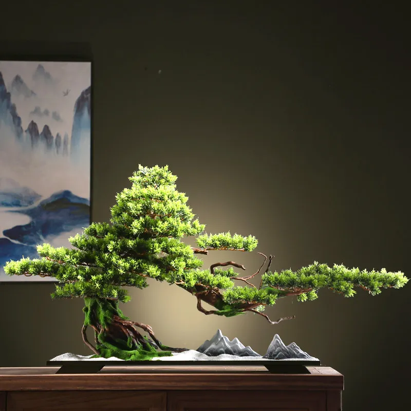 

Creative retro plant desktop ornament - new chinese style, perfect for entryways, living rooms landscaping scenic arrangements