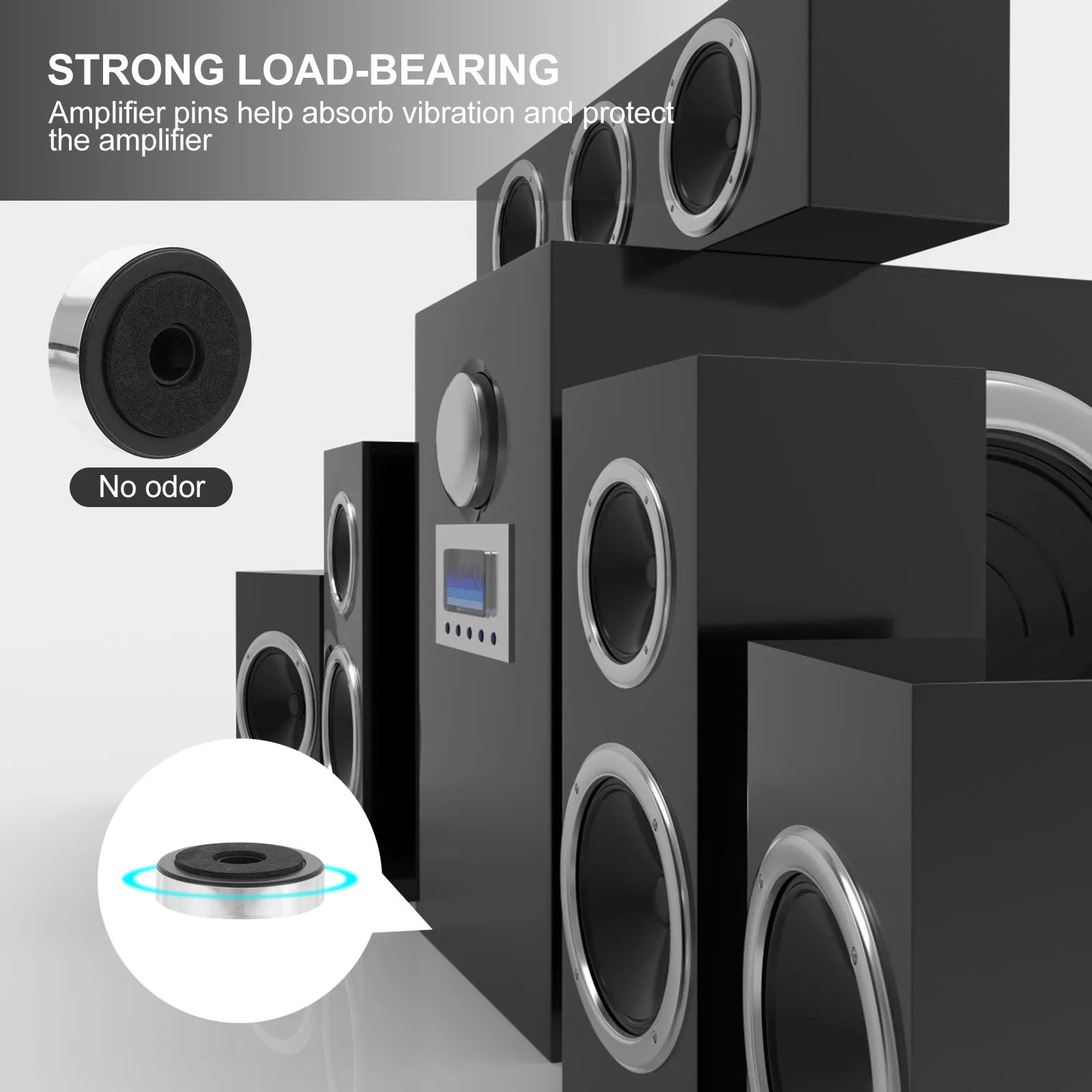 Amplifier Machine Foot Pad Plastic Sponge Shockproof Wear-Resistant Non-Oxidation Moisture-Proof Strong Load Bearing Speaker