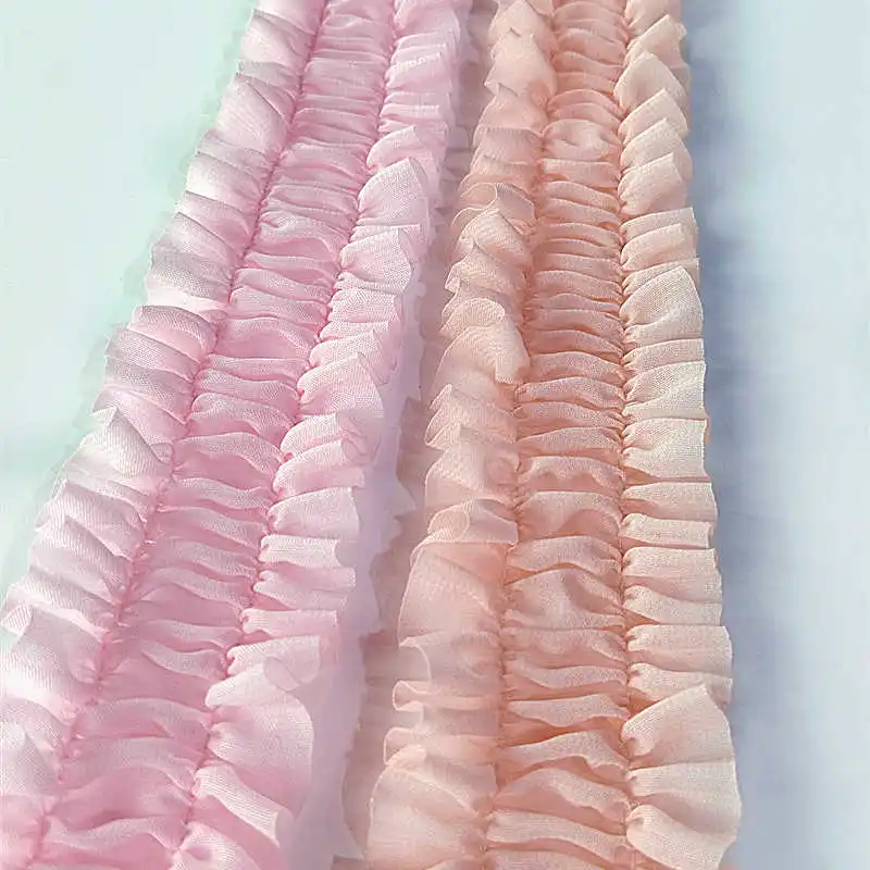 4.5cm Wide Multi-Color Center Pleated Chiffon doll Skirt Cuffs Pet doll DIY Hair Accessories Lace Accessories SC761