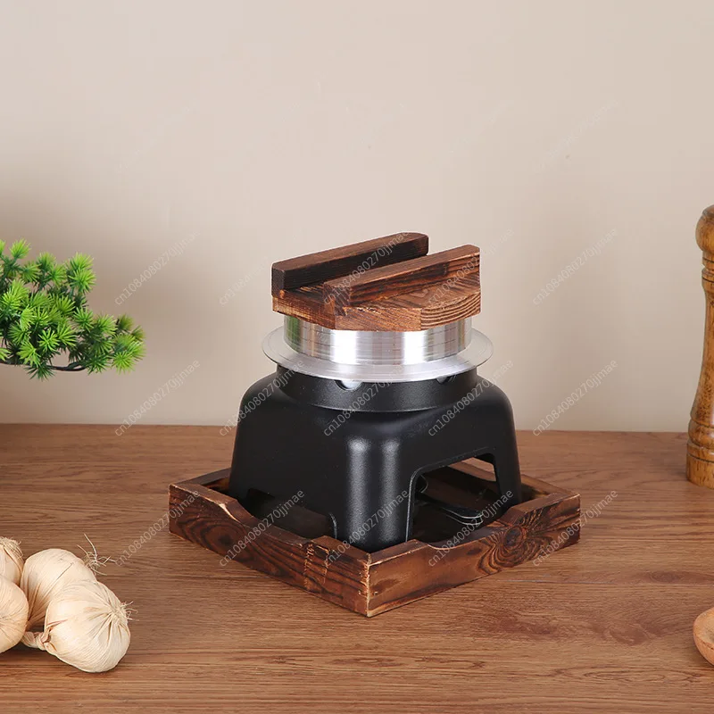 

Japanese Rice Pot Heating Plate Soup Pot with Wooden Lid and Tray for Party