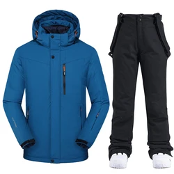 -30 Degrees Men's Ski Suit Winter Warm Waterproof Snowboard Ski Jackets Pants Set Men Outdoor Sports Windproof Snow Costumes