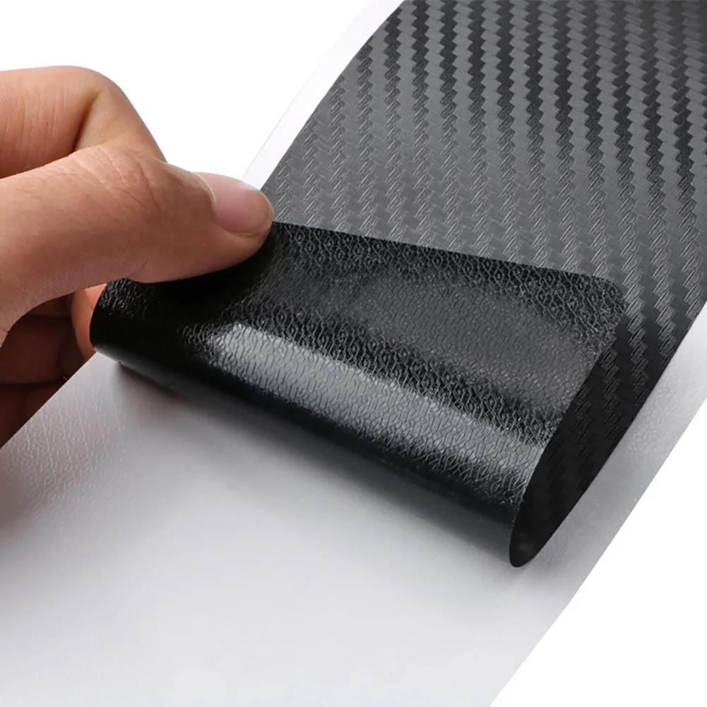 Car Rear Bumper Protector Trunk Door Entry Guard Sill Protection Sticker Carbon Fiber Universal PVC Edge Protector Accessories