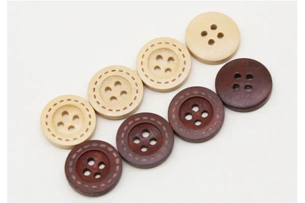 50pcs/lot Size: 12.5mm-20mm Natural Wooden Buttons for Crafts4-holes Wood Button for Sewing Clothing Accessories (SS-923)