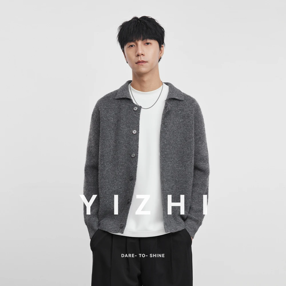 

Fashion Men's Lapel Cardigan Sweater Jacket 2025 Autumn and Winter New Style Knitted Cardigan Men's Long Sleeve Top Jacket