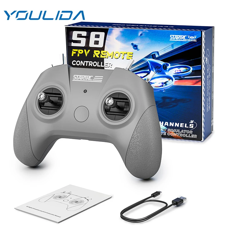 

8CH FPV Drone Flight Simulator Remote Control Beginner Training Controller Support DJI Virtual Flight/Phoenix/AeroFly RC 10/DRL