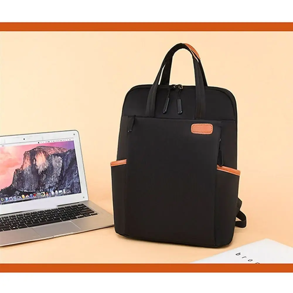 Mochila para ordenador portátil de tela Oxford a la moda, mochila impermeable de gran capacidad, estilo informal, bolso de hombro negro/caqui/rosa/Beige para exteriores