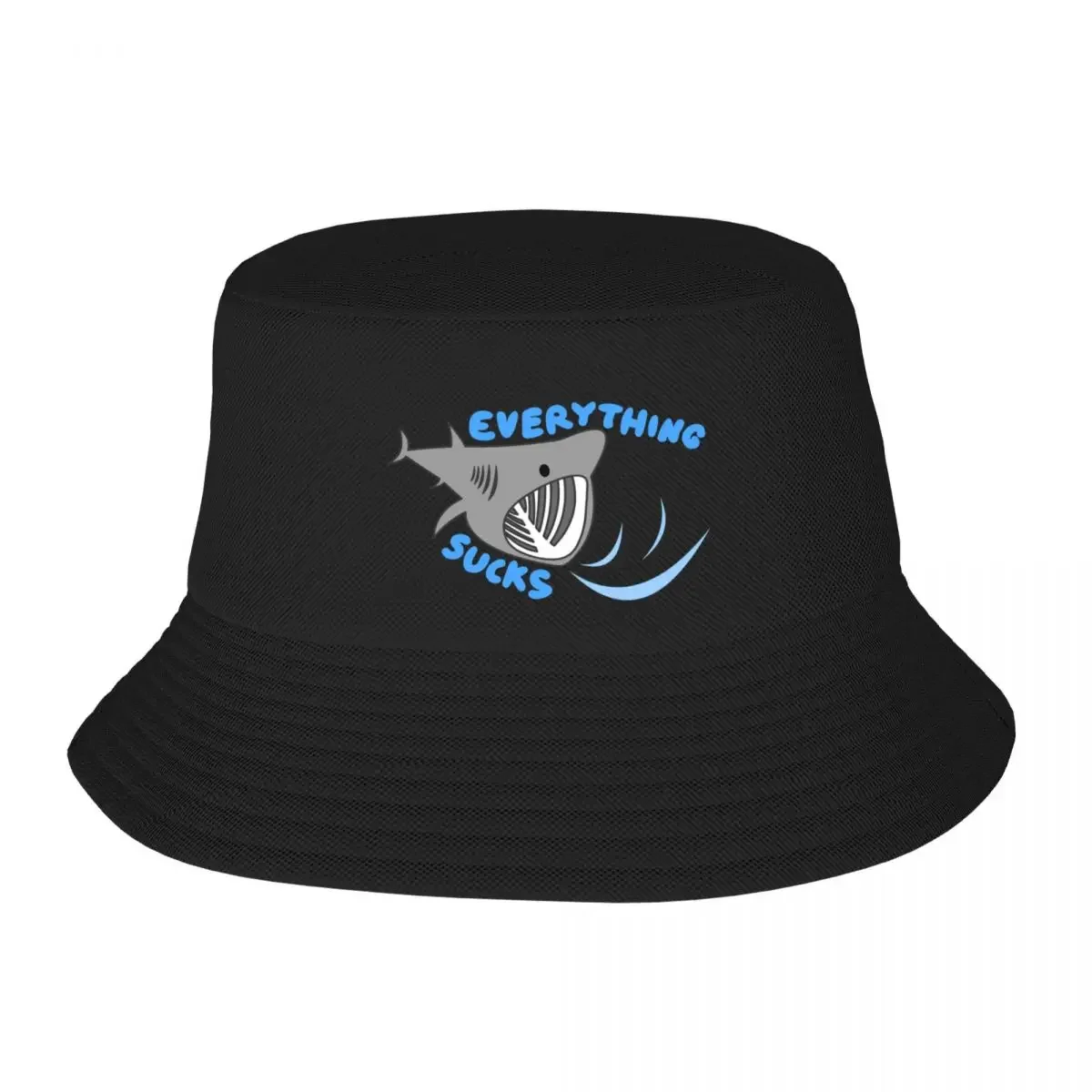 Basking Shark Everything Sucks Bucket Hat Sunhat Snapback Cap Beach Bag Sports Cap Men Hats Women's