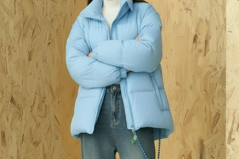 

2025 Winter Simple Commuting Short Cotton Jacket for Women Plus Size Solid Color Puffer Jacket