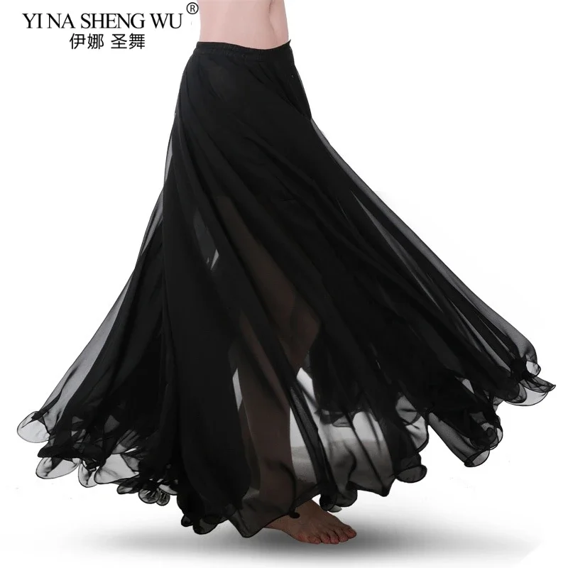 Sexy Women Belly Dance Costume Chiffon Skirt Performance Stage Elegant Bellydance Wear Wrap Long 720 Degrees Big Swing Skirt