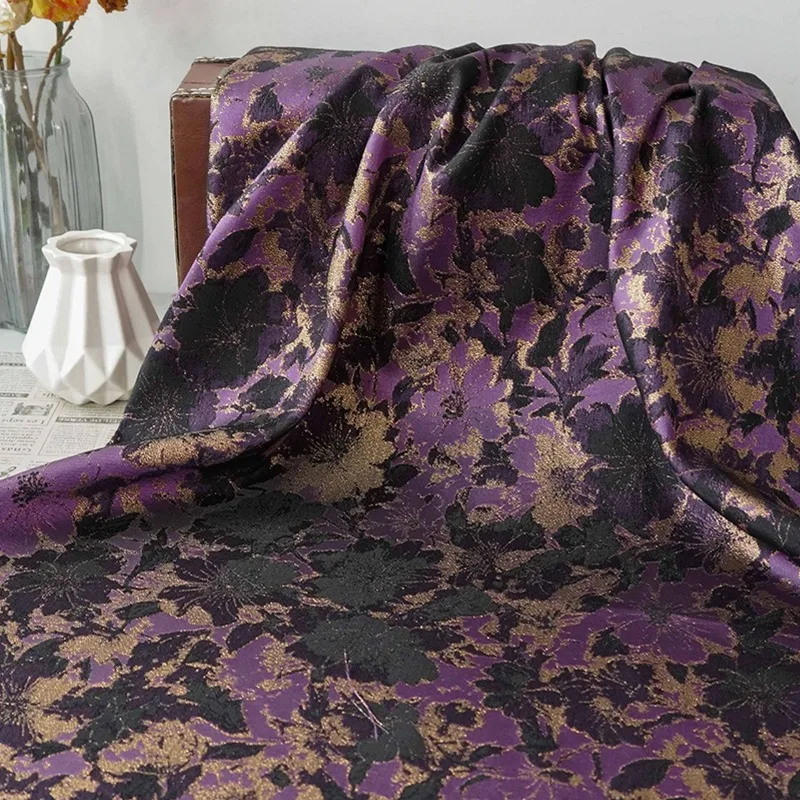 

Цветочная металлическая проволока, жаккардовая модная ткань для платья, жилета, пальто, окрашенная пряжа, декоративная ткань, материал для шитья своими руками по метрам