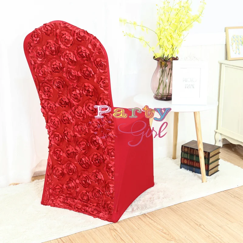 10PCS Universal Banquet Chair Covers Satin Rosette 100% Polyester for Wedding Event Decoration